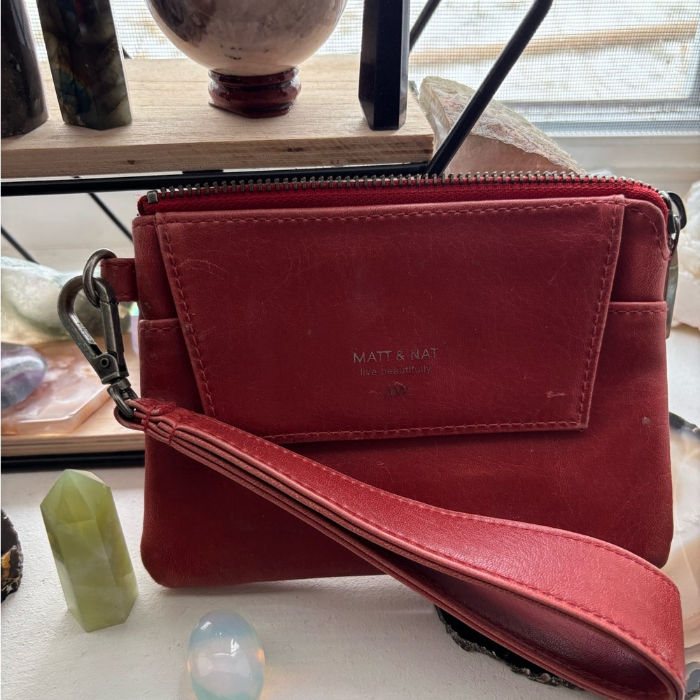Matt & Nat Red Clutch with Minimalist Design